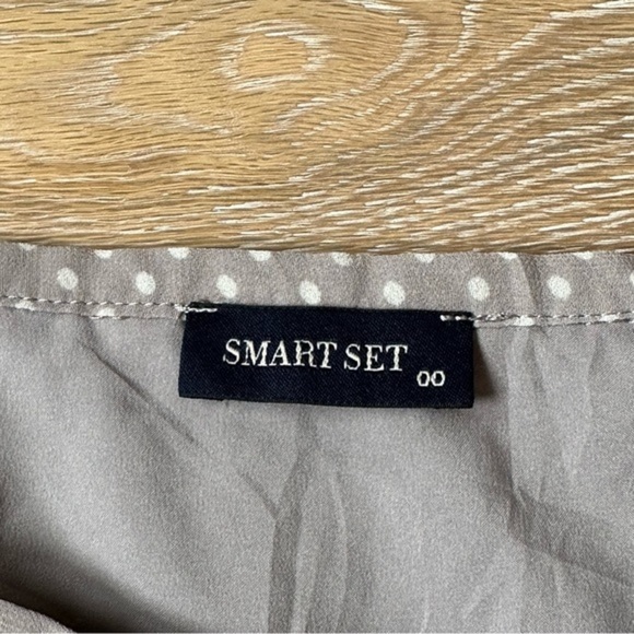 Smart‎ Set Pleated Mini Skirt Grey with White Polka Dots Cute Coquette Girl - Picture 12 of 14